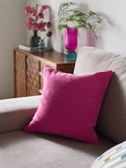 Fuchsia Pink 45 x 45cm Soft Velour Cushion - Image 1 of 4