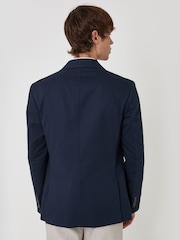 Threadbare Blue Regular Fit Cotton Suit Jacket - Image 4 of 7