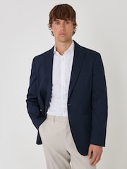 Threadbare Blue Regular Fit Cotton Suit Jacket - Image 5 of 7