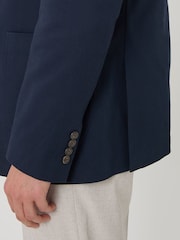 Threadbare Blue Regular Fit Cotton Suit Jacket - Image 7 of 7