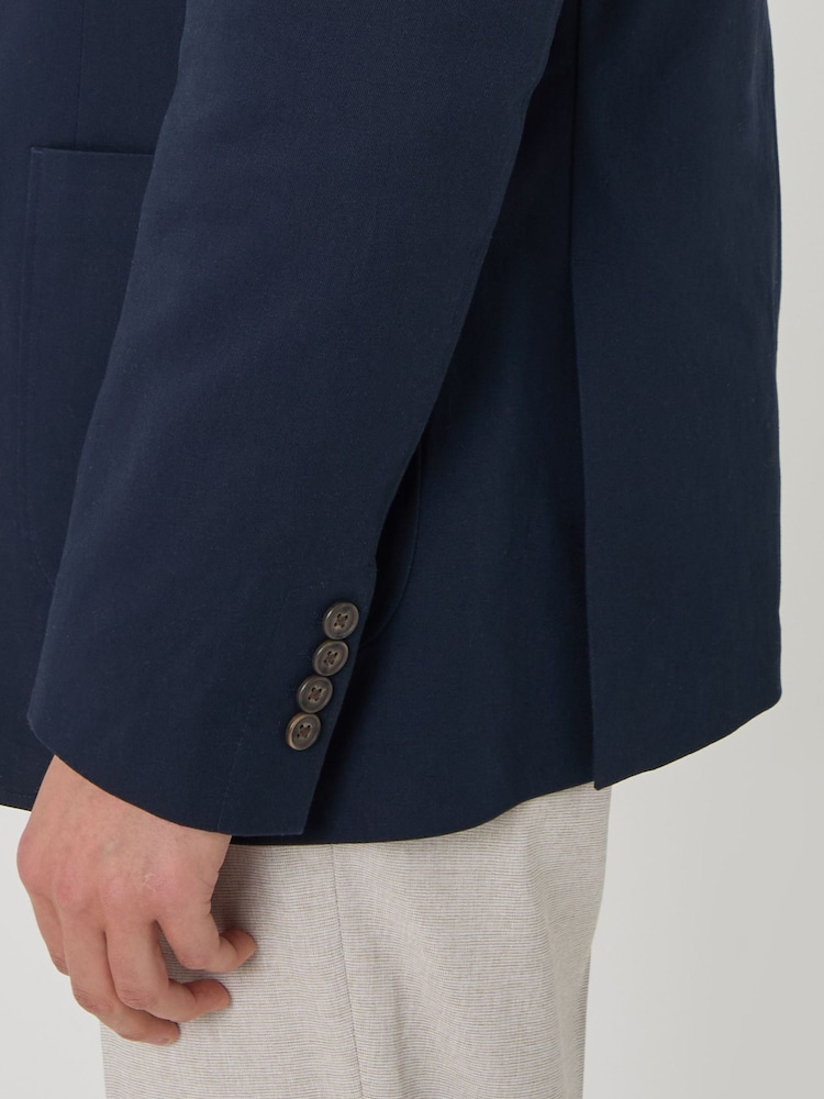 Threadbare Blue Regular Fit Cotton Suit Jacket - Image 7 of 7 Threadbare Blue Regular Fit Cotton Suit Jacket - Image 7 of 7