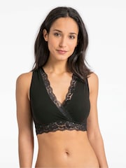 JoJo Maman Bébé Black Lace Trim Maternity & Nursing Sleep Bras - Image 2 of 4