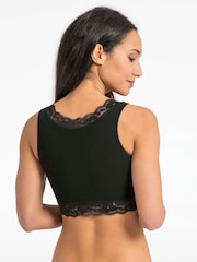 JoJo Maman Bébé Black Lace Trim Maternity & Nursing Sleep Bras - Image 3 of 4