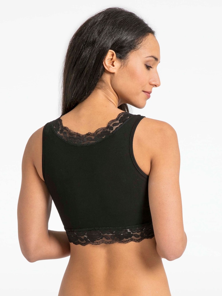 JoJo Maman Bébé Black Lace Trim Maternity & Nursing Sleep Bras - Image 3 of 4