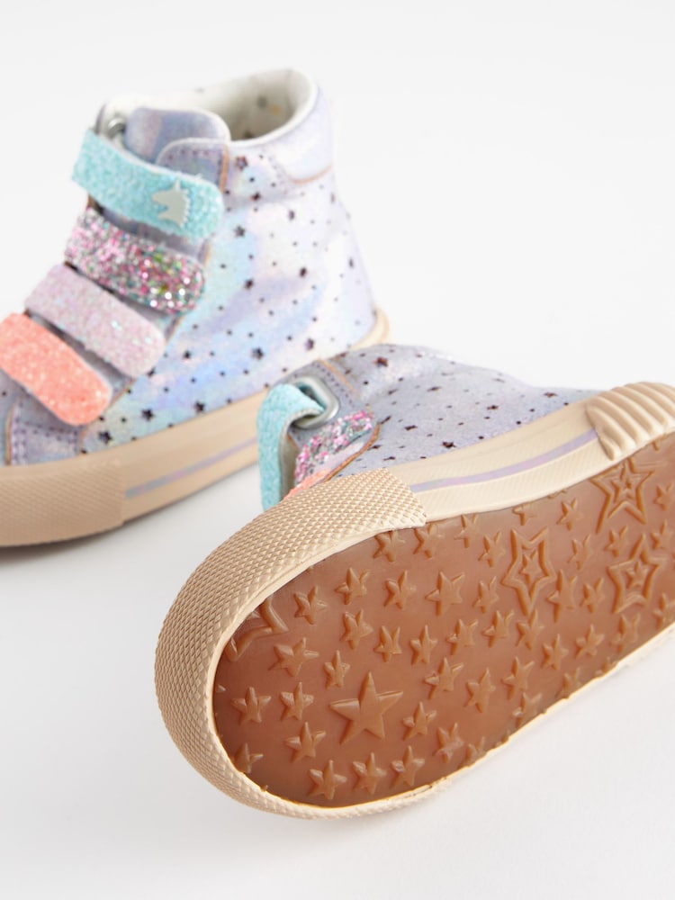 Purple Metallic Glitter High Top Trainers - Image 11 of 11