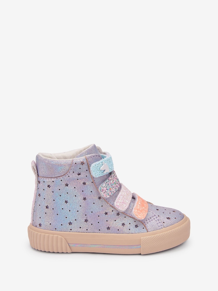 Purple Metallic Glitter High Top Trainers - Image 2 of 11