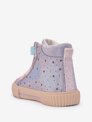 Purple Metallic Glitter High Top Trainers - Image 4 of 11
