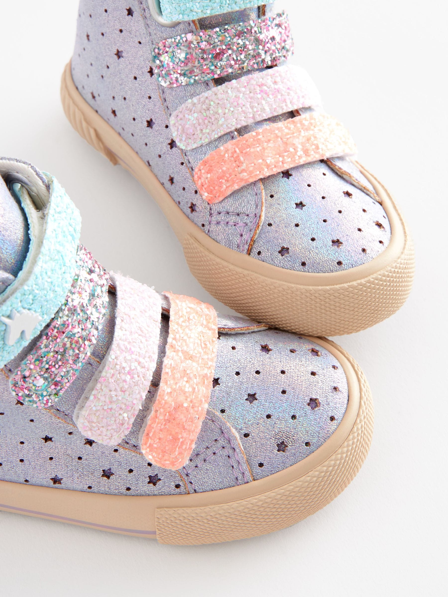 Buy Purple Metallic Glitter High Top Trainers from Next Luxembourg