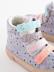 Purple Metallic Glitter High Top Trainers - Image 9 of 11