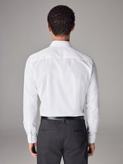 White Skinny Fit Easy Care Single Cuff Smart Shirt - Image 3 of 9
