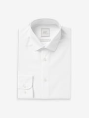 White Skinny Fit Easy Care Single Cuff Smart Shirt - Image 6 of 9