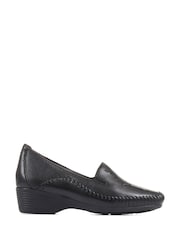 Pavers Black Leather Slip On Shoes - Image 1 of 5