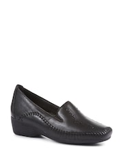 Pavers Black Leather Slip On Shoes - Image 2 of 5