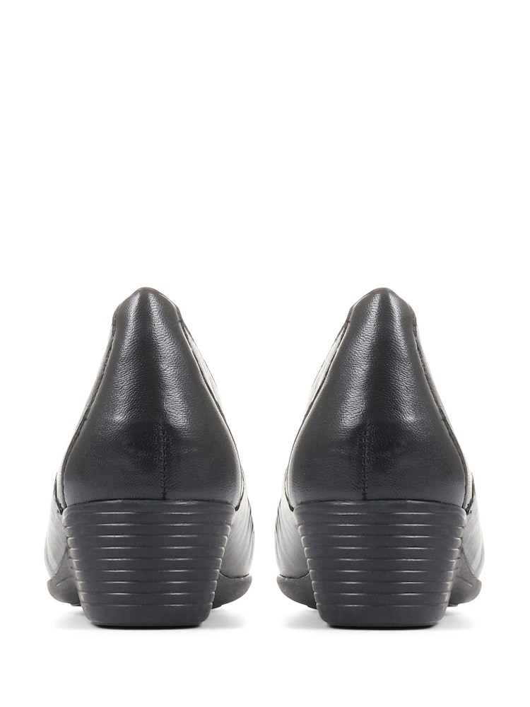 Pavers Black Leather Slip On Shoes - Image 3 of 5