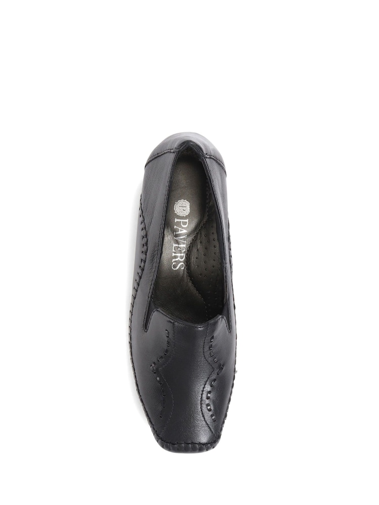 Pavers Black Leather Slip On Shoes - Image 4 of 5