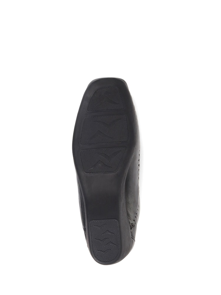 Pavers Black Leather Slip On Shoes - Image 5 of 5