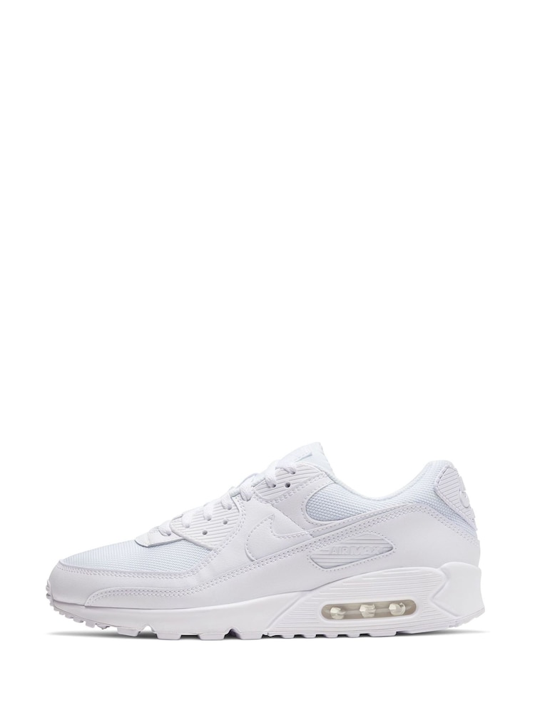Nike White Air Max 90 Trainers - Image 3 of 11