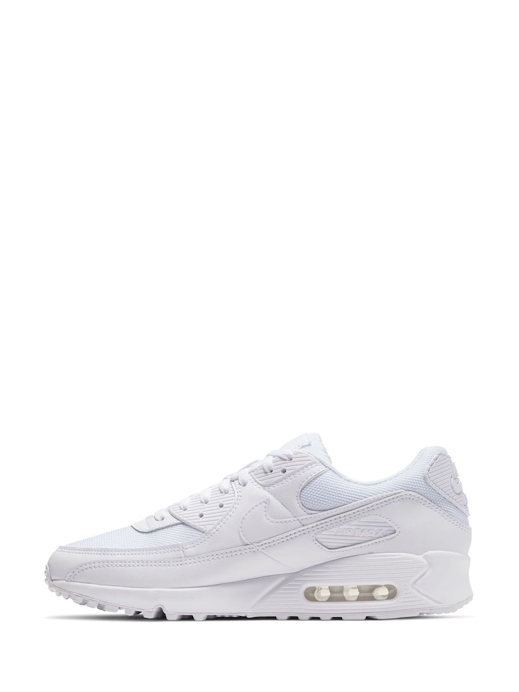 Nike White Air Max 90 Trainers - Image 5 of 11
