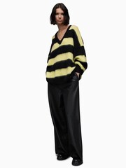 AllSaints Black V-Neck Lou Cardigan - Image 3 of 7