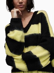 AllSaints Black V-Neck Lou Cardigan - Image 6 of 7