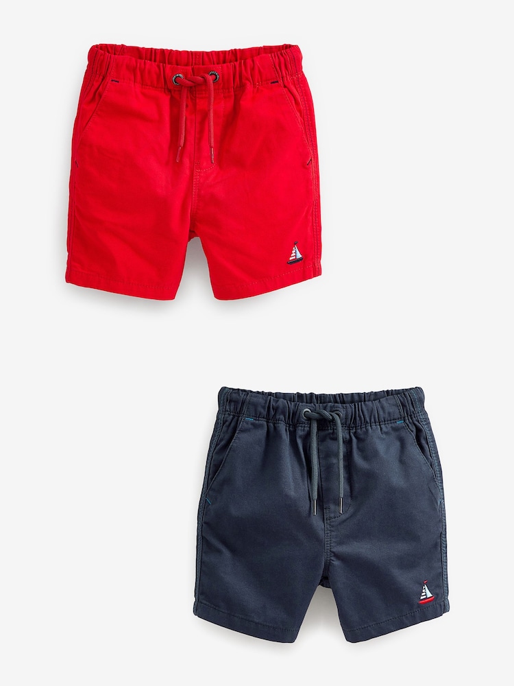 Marineblau/Rot, Aufnäher - Pull-On-Shorts im 2er-Pack (3 Monate bis 7 Jahre) - Bild 4 von 4