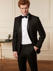 White Slim Fit Double Cuff Dress Shirt and Bow Tie Set - Image 4 of 6