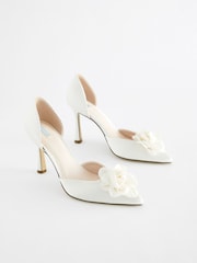 Ivory Forever Comfort® Wedding Corsage Satin High Heels Bridal Shoes - Image 2 of 10