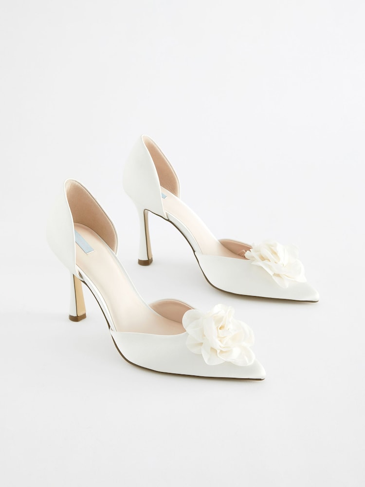 Ivory Forever Comfort® Wedding Corsage Satin High Heels Bridal Shoes - Image 2 of 10