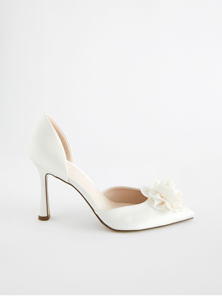 Ivory Forever Comfort® Wedding Corsage Satin High Heels Bridal Shoes - Image 3 of 10