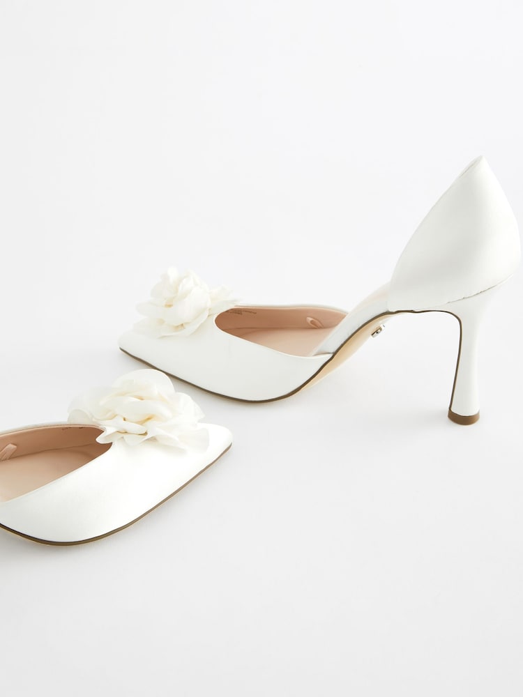 Ivory Forever Comfort® Wedding Corsage Satin High Heels Bridal Shoes - Image 6 of 10