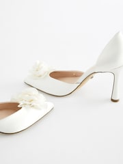 Ivory Forever Comfort® Wedding Corsage Satin High Heels Bridal Shoes - Image 9 of 10