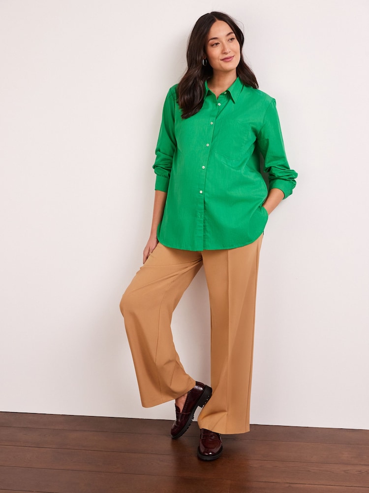 Green Maternity Nursing Button Down Shirt - Image 1 of 7