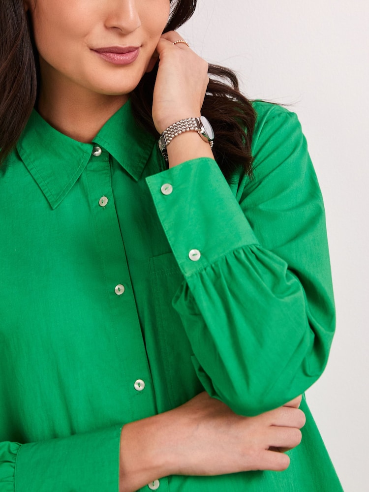 Green Maternity Nursing Button Down Shirt - Image 4 of 7