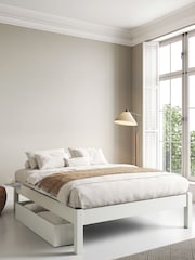 Get Laid Beds White Platform Square Leg Solid Wood Bed Combo - Image 1 of 2