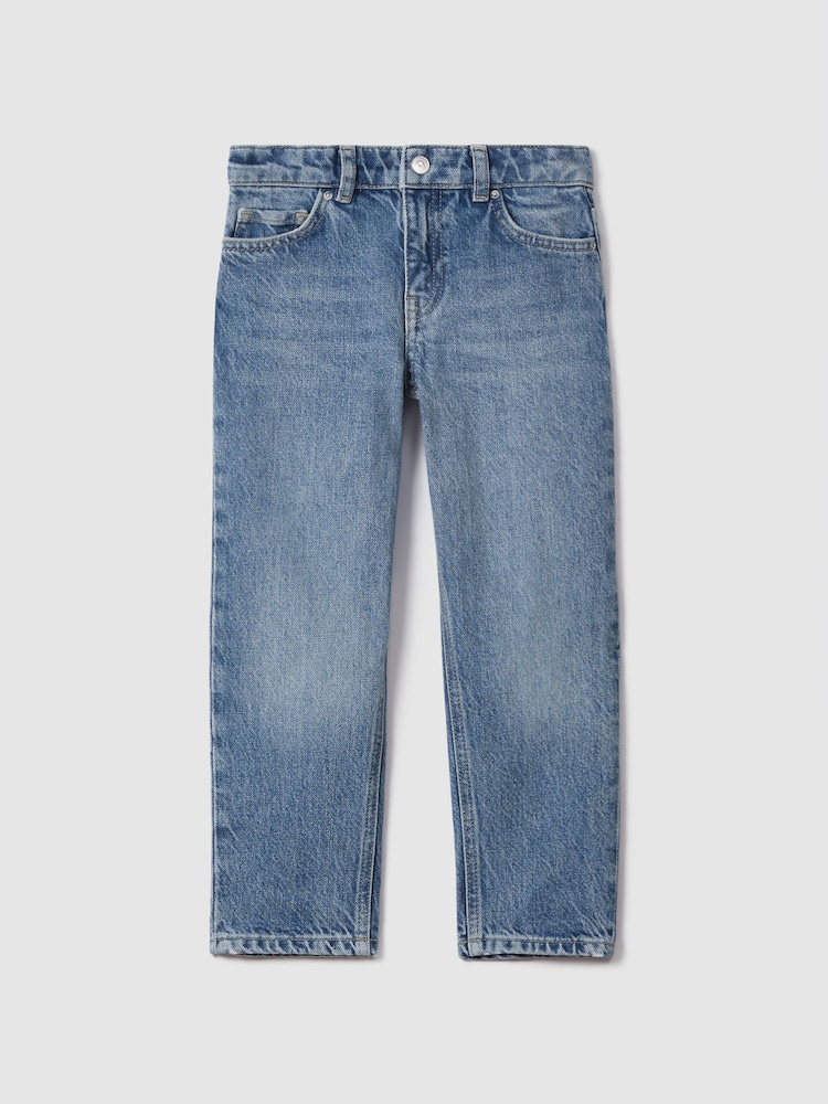 Reiss Mid Blue Quay 9-13 yrs Slim Fit Adjuster Jeans - Image 1 of 3