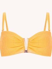 Mint Velvet Orange Texture Non Padded Underwired Non Pad Underwired Bandeau Bikini Top - Image 4 of 6