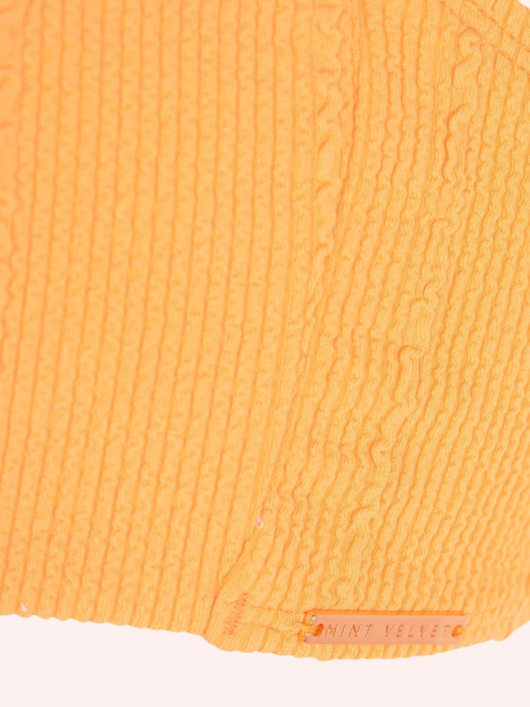 Mint Velvet Orange Texture Non Padded Underwired Non Pad Underwired Bandeau Bikini Top - Image 6 of 6