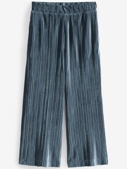Grey Velvet Pleated Culotte Trousers - Image 5 of 5