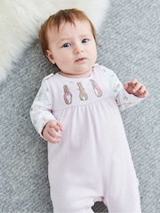 JoJo Maman Bébé Pink 2-Piece Flopsy Bunny Dungaree Set - Image 1 of 5