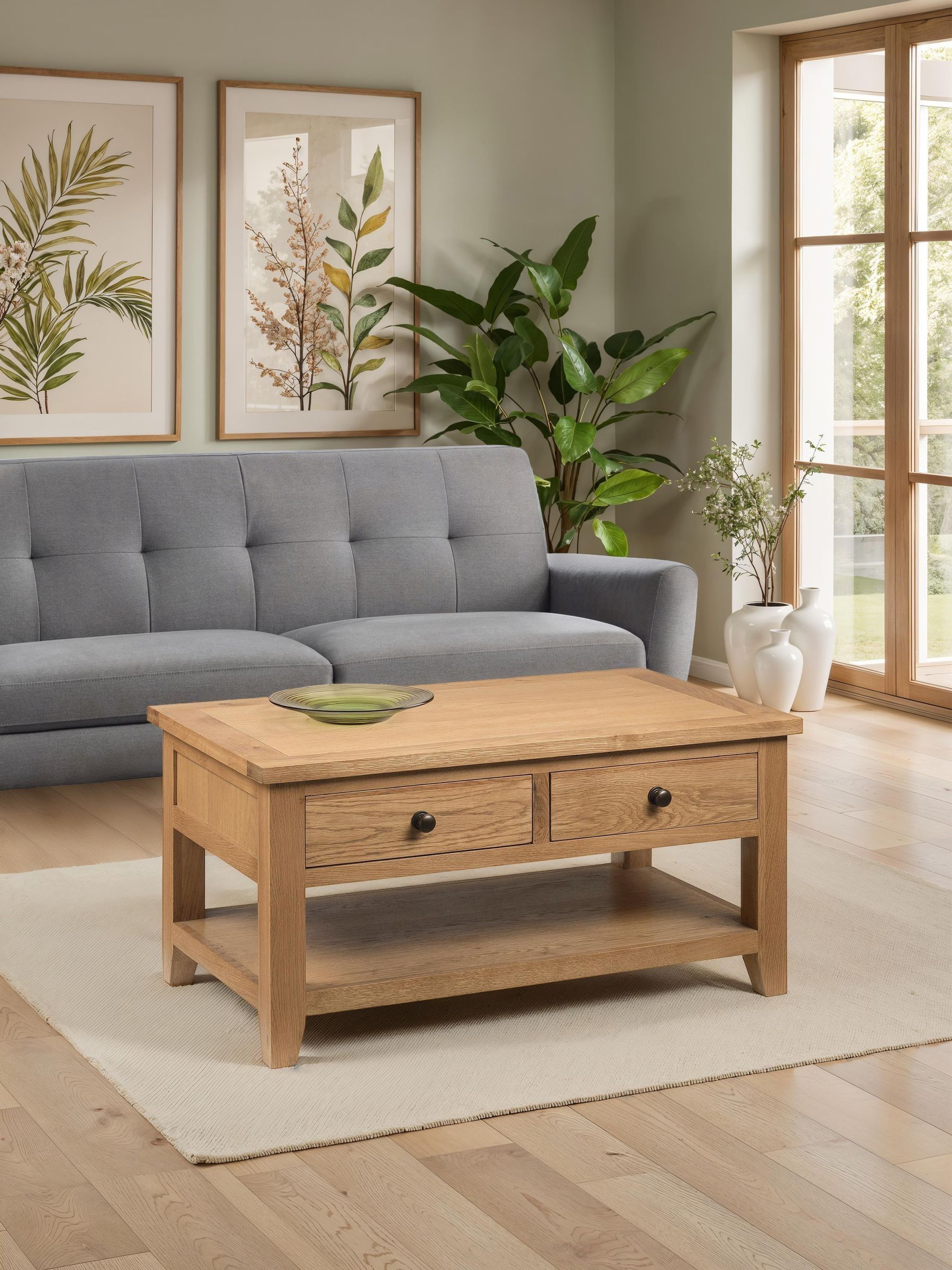 Julian Bowen Astoria Coffee Table With 2 Drawers - Oak - Image 6