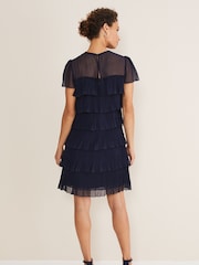 Phase Eight Blue Mimi Pleat Dress - Image 2 of 6