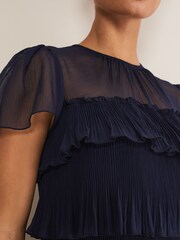 Phase Eight Blue Mimi Pleat Dress - Image 5 of 6