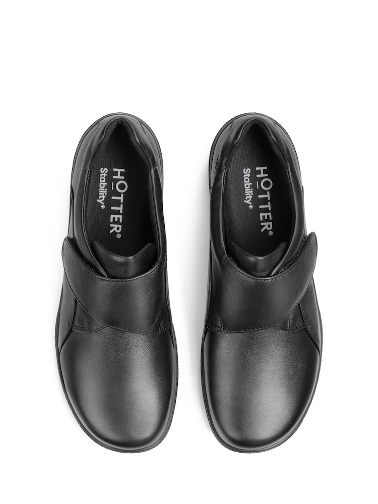 Hotter Black Wide Fit Sugar II Touch Fastening Full Covered Shoes - Image 4 of 4