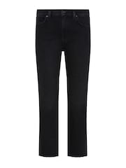 7 For All Mankind Logan Stovepipe Straight Crop High Rise Black Jeans - Image 3 of 3