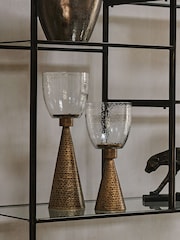 Libra Gold Sandbanks Small Glass Floor Standing Candle Holder - Image 1 of 4
