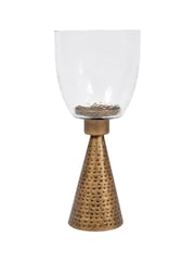 Libra Gold Sandbanks Small Glass Floor Standing Candle Holder - Image 2 of 4