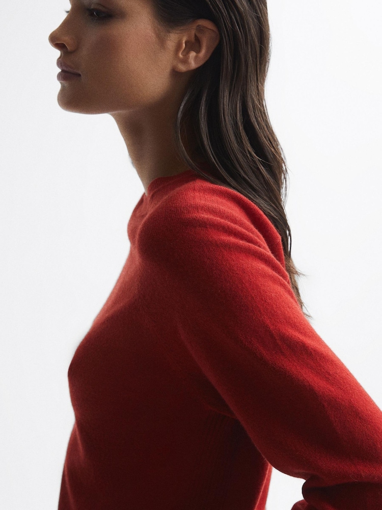 Reiss Red Audrey Crew Neck Knitted Jumper - Image 1 of 7
