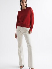Reiss Red Audrey Crew Neck Knitted Jumper - Image 3 of 7