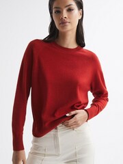 Reiss Red Audrey Crew Neck Knitted Jumper - Image 4 of 7