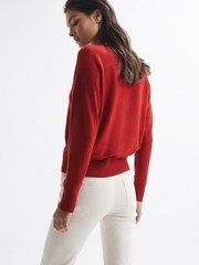 Reiss Red Audrey Crew Neck Knitted Jumper - Image 5 of 7